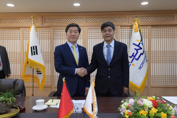 중국 광서장족자치구 북해시 당위원회 정법위원들로 구성된 대표단 8명이 21일 논산시 방문