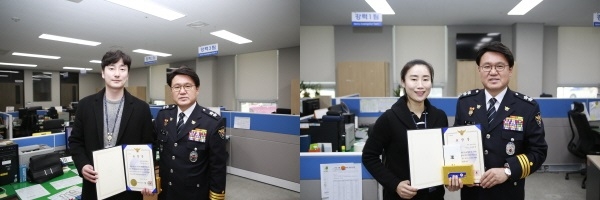 황운하 대전지방경찰청장 동부서 방문 유공형사 표창 수여