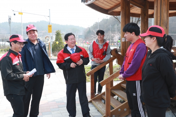 산불근무자 격려에 나선 장종태 서구청장