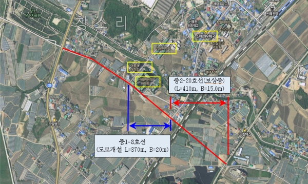 도시계획도로 공사구간 지도