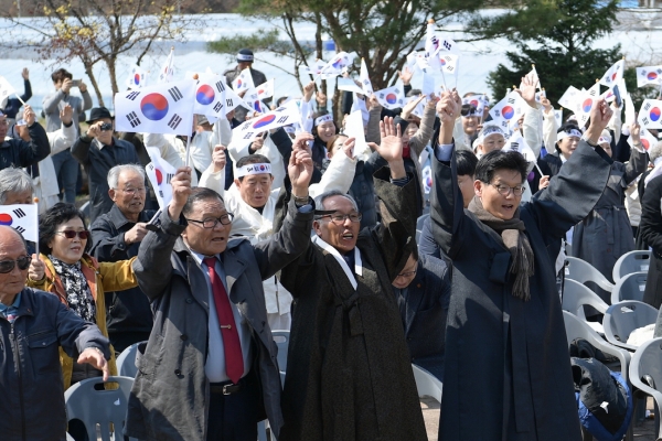 석송 3.1독립만세 100주년 기념식 모습