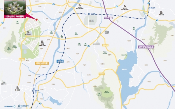 충남도청이전도시 RM6BL 영구임대주택 위치도