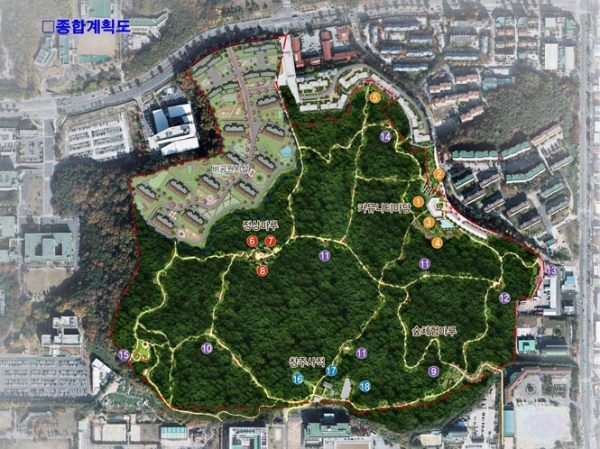 대전 유성구 매봉공원 개발 종합계획도