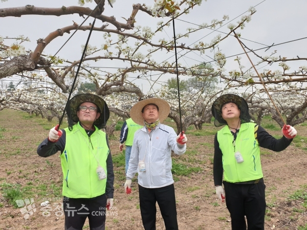 유찬형 농협중앙회상무와 조소행 충남농협본부장, 송철 농협중앙회부장