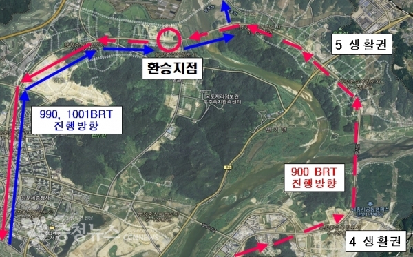 정류장 예상 지역 ※900번 ‘20.1월 운행예정지역(빨간점선)