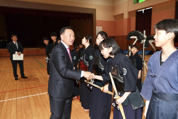 도민체전 선수단 훈련장 방문 격려