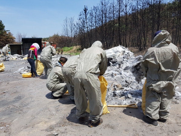 강원도 고성 산불피해지역 복구활동 전개 모습