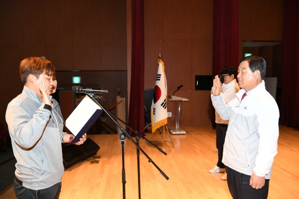 예산군, 제71회 충청남도민체육대회 결단식 '필승 다짐' 선서 모습