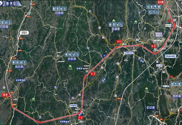 보령선 노선안 평면도