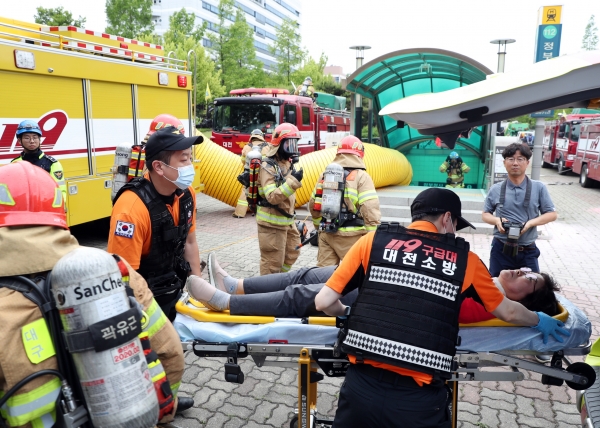 정부청사역에서 을지태극연습 실제훈련 실시