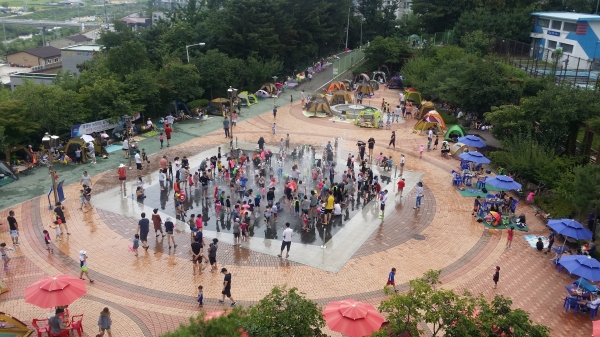 일봉산 음악분수대 전경