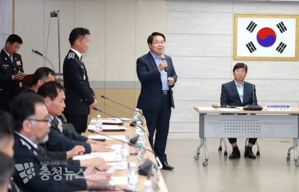 오세현시장 충남 자율방범연합회 환영인사 / 충청뉴스 최형순 기자