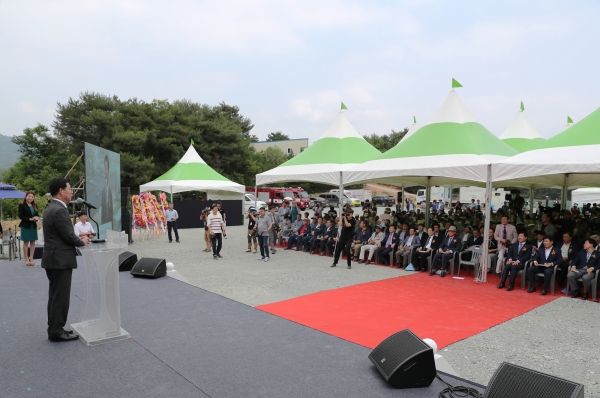 충청유교문화원 기공식에서 양승조 도지사 축사 모습