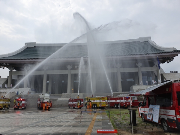 지난 19일 천안독립기념관 겨레의집에서 2019 재난대비 안전충남훈련 실시