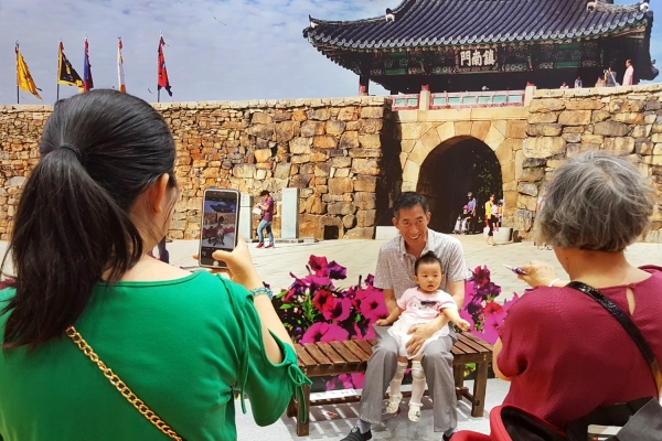 북경국제관광박람회에 참여한 서산시 관광홍보관 모습