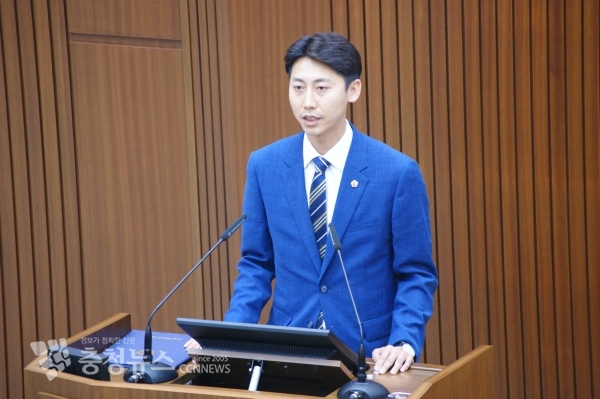 5분발언하는 이태환 세종시의회 의원 / 충청뉴스 최형순 기자