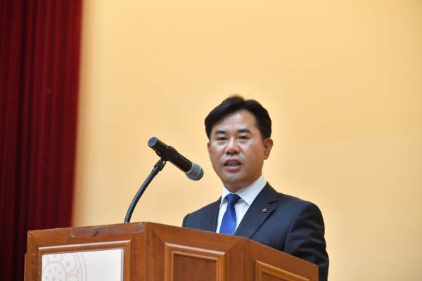 6.25전쟁 제69주년 기념식에서 박정현 군수 인사말 모습