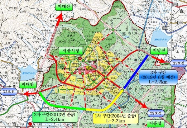 동서간선도로 전체 노선도