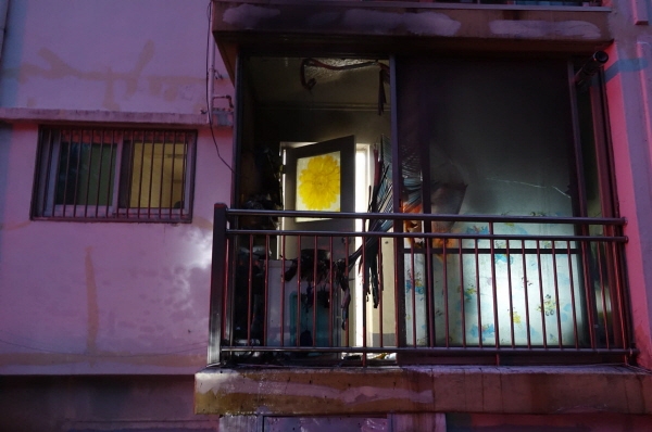 화재 당시 다용도실 모습