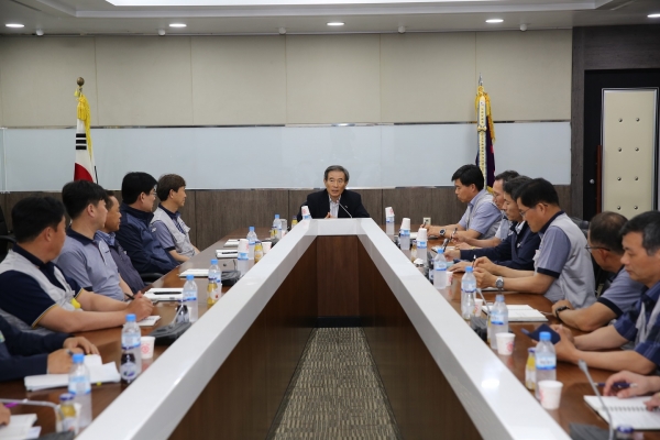 CEO와 WP-Growth Leader간 대화(태안발전본부, 7.23) 가운데 김병숙 사장