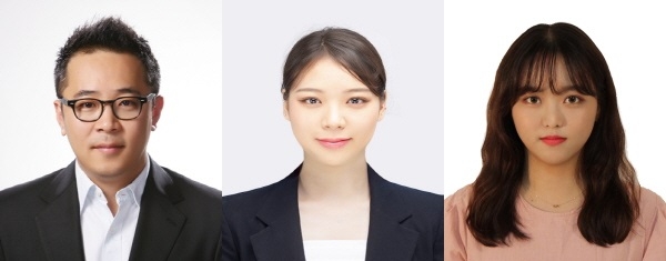 (왼쪽부터)지도교수 황보형호(융합디자인학과 학과장), 융합디자인학과를 졸업한 이연재 씨,융합디자인학과 정윤선 씨