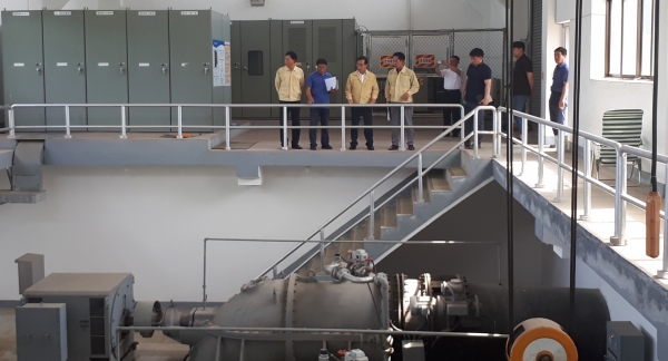 손권배 부시장 태풍 대비 배수장 점검 사진