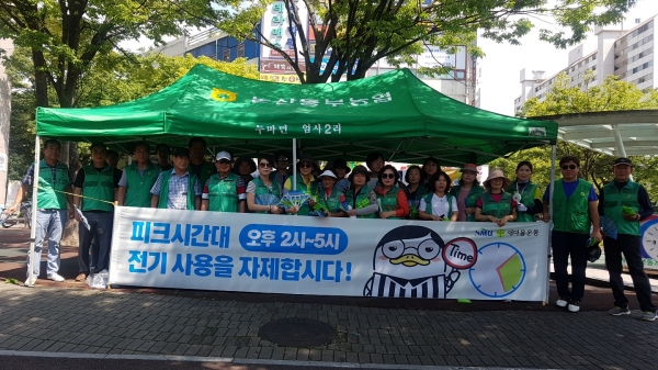 새마을운동계룡시지회 교통안전 및 에너지절약 캠페인 실시 모습