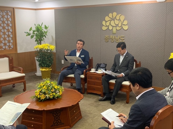 김동일 보령시장 충남도청 방문 예산 건의