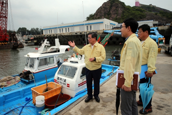 노박래 서천군수, 제13호 태풍 링링 대비 긴급점검 모습