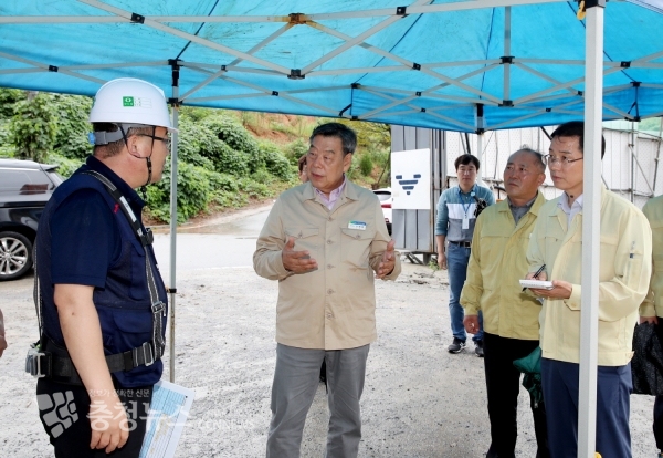 가세로 군수 태풍 대비 현장점검(코아루아파트 신축 현장)