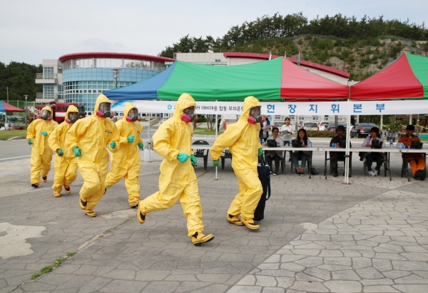 ‘2019년 생물테러 대비·대응 합동 모의훈련’ 모습.