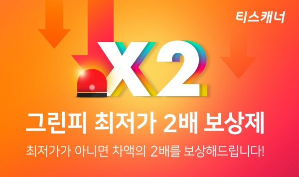 티스캐너, ‘최저가 2배 보상제’ 이벤트 배너 이미지