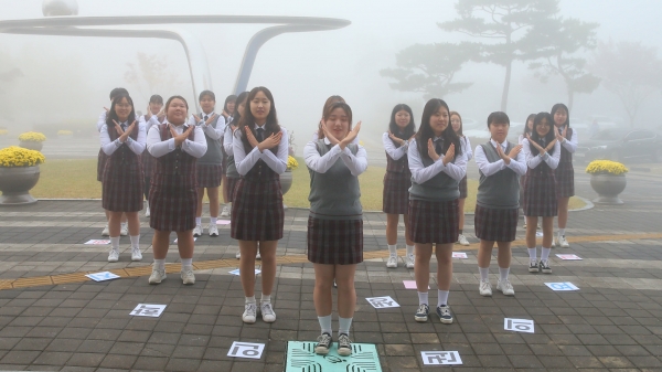 학생독립운동기념일 90주년을 기념하는 홍성여고 학생들의 플래시몹.