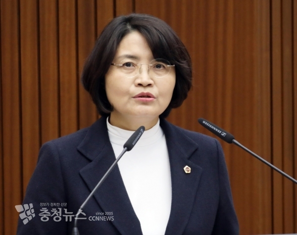 5분 발언하는 손현옥 세종시의회 의원 / 충청뉴스 최형순 기자