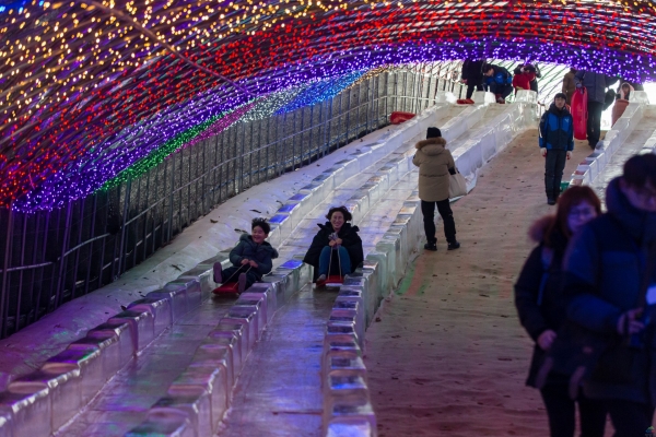 지난 청양 알프스마을 얼음분수축제 모습
