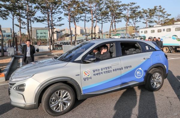 수소전기차 시승식 모습