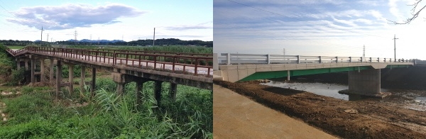 (왼쪽부터)연호교 공사 전후 사진