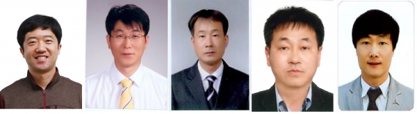 올해의 으뜸공무원 선정(좌측부터 강성환 주무관, 박연홍 주무관, 김창득 팀장, 최순우 팀장, 전무진 팀장)