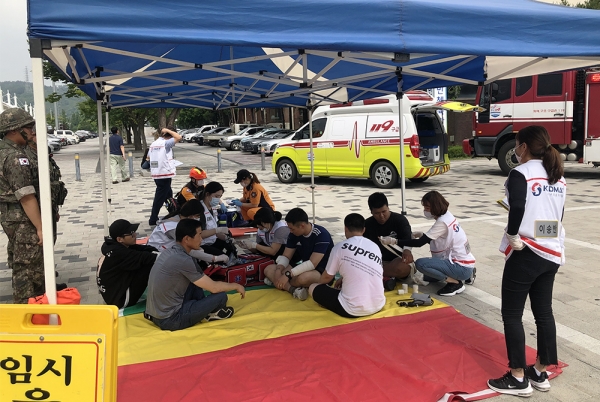지난해 5월 구급대응훈련 모습