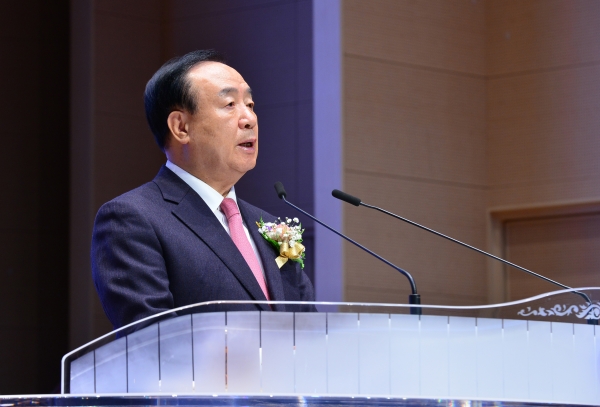 백석대학교 장종현 총장이 신년사를 전하고 있다.