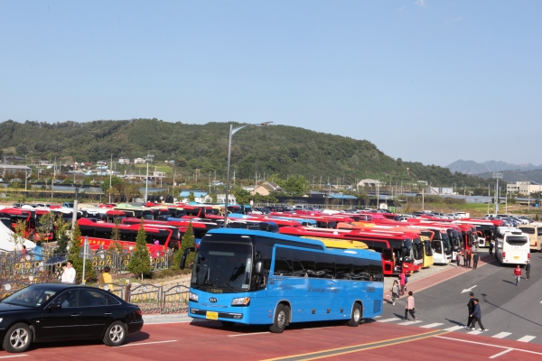 금산에 방문한 관광객들
