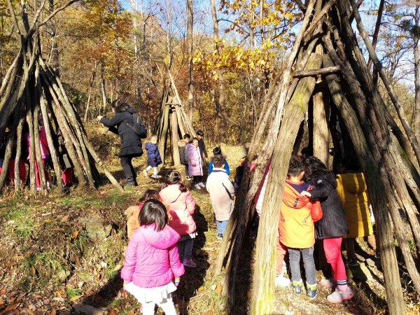 태학산 유아숲지도사 프로그램 모습