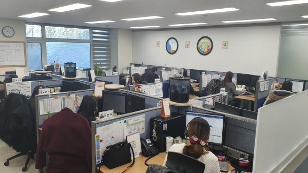 아산시 콜센터 전경