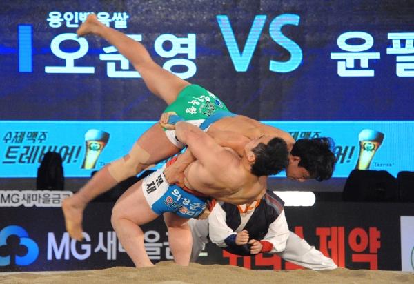 2020 홍성 설날장사 씨름대회 경기 모습