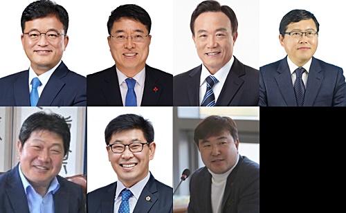 왼쪽위 한태선, 이종담, 정순평, 장기수왼쪽아래 인치견, 오인철, 황천순