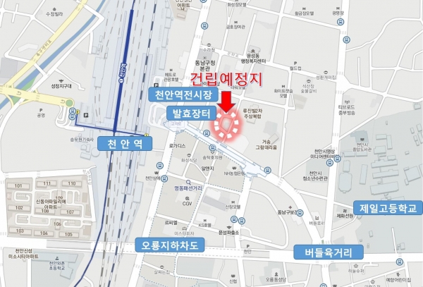 천안시노인회관 위치도