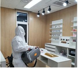 아산시청소년문화의 집 방역 실시 모습