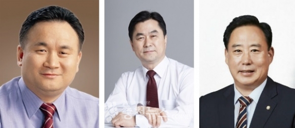 민주당 공천 확정자 (왼쪽부터) 이상민(대전 유성구을), 김종민(충남 논산계룡금산), 어기구(충남 당진시)