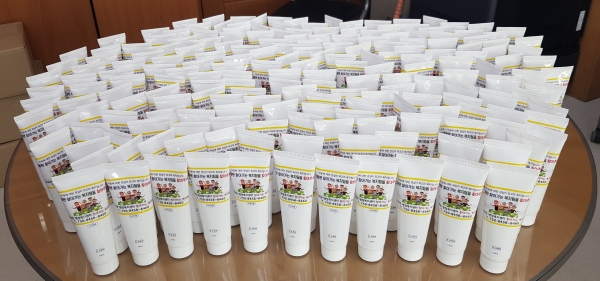 군북면에서 배포한 손소독제