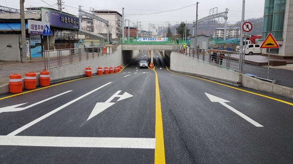 영주지하차도 개통 모습